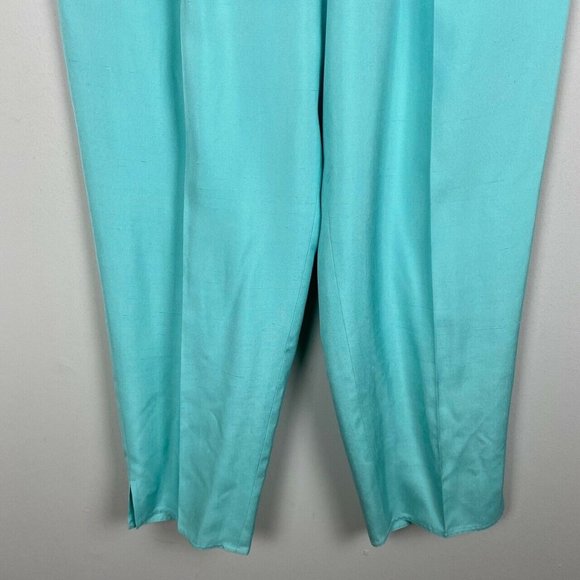 SHAMASK Pants 100% Silk Womens Size 2 Blue Bergdorf Goodman Relaxed - Picture 3 of 9